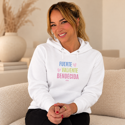 Fuerte, valiente y bendecida Hoodie