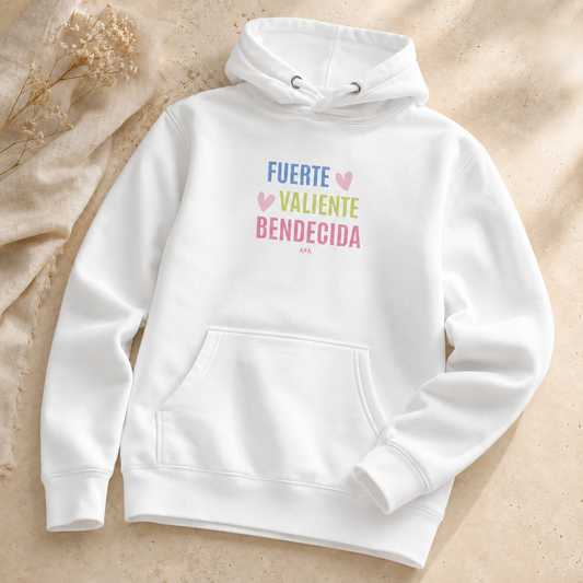 Fuerte, valiente y bendecida Hoodie