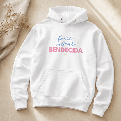 Fuerte, valiente y bendecida Hoodie